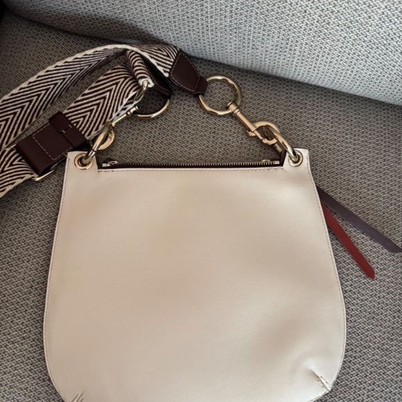 Carolina Herrera Leather Brown Beige Tan Crossbody Bag - Picture 3 of 11